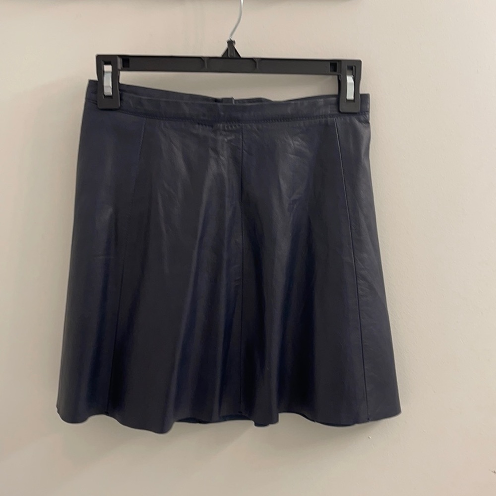 LOVE LEATHER xs REAL leather dark navy mini skirt